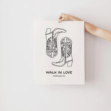 Coastal Cowgirl Print Walk In Love, Western Christian Wall Art 1882000455