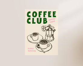 Coffee Club Kitchen Print, Kitchen Poster, Coffee Print, Hand Drawn Kitchen Print, Friend Gift, Coffee Lover, Kitchen Wall Art, Coffee Art 1880743570