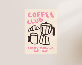 Coffee Club Kitchen Print, Kitchen Poster, Coffee Print, Hand Drawn Kitchen Print, Friend Gift, Coffee Lover, Kitchen Wall Art, Coffee Art 1872846914