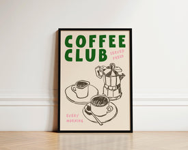 Coffee Club Kitchen Print, Kitchen Poster, Coffee Print, Hand Drawn Kitchen Print, Friend Gift, Coffee Lover, Kitchen Wall Art, Coffee Art 1880743570