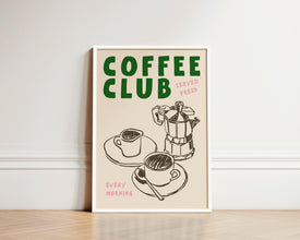 Coffee Club Kitchen Print, Kitchen Poster, Coffee Print, Hand Drawn Kitchen Print, Friend Gift, Coffee Lover, Kitchen Wall Art, Coffee Art 1880743570