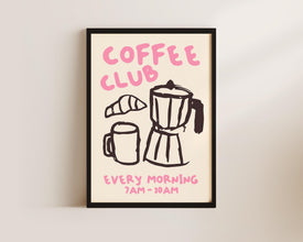 Coffee Club Kitchen Print, Kitchen Poster, Coffee Print, Hand Drawn Kitchen Print, Friend Gift, Coffee Lover, Kitchen Wall Art, Coffee Art 1872846914