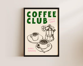 Coffee Club Kitchen Print, Kitchen Poster, Coffee Print, Hand Drawn Kitchen Print, Friend Gift, Coffee Lover, Kitchen Wall Art, Coffee Art 1880743570