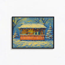 Coffee Stand Christmas Art Printable Christmas Wall Art Winter Print, Winter Farmhouse Coffee