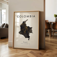 Colombia Map PRINTED Poster  Black and Gold  South America  Wall Art Print  Home Decor  Geography Map Gift  Wallpaper 4371901868