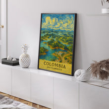 Colombia Print No 2, Colombia Photo Poster, Colombia Travel Wall Art, Colombia Map Print, Colombia Van Gogh Style, Colombia Wall, South America
