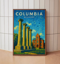 Columbia Missouri Poster, Columbia Wall Art Print  Vintage Missouri Travel Poster  Columbia Print, College Town Gift