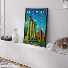 Columbia Missouri Poster, Columbia Wall Art Print  Vintage Missouri Travel Poster  Columbia Print, College Town Gift