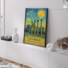 Columbia Poster Print, Columbia Travel Poster, Columbia Van Gogh Style Wall Art, Columbia, Missouri, United States