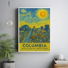 Columbia Poster Print, Columbia Travel Poster, Columbia Van Gogh Style Wall Art, Columbia, South Carolina, United States
