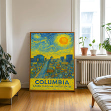 Columbia Poster Print, Columbia Travel Poster, Columbia Van Gogh Style Wall Art, Columbia, South Carolina, United States