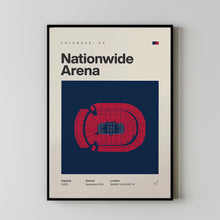 Columbus Blue Jackets Poster, Nationwide Arena Print, Mid Century Modern Hockey Poster,-ROLEKG