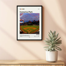 Comerica Park Poster, Detroit Tigers Poster Print, MLB Stadium Poster, Baseball Fan Gift Print