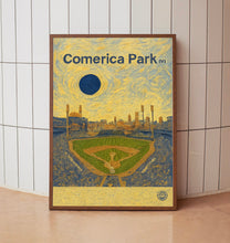 Comerica Park Poster, Tigers Poster, Minimalist, Helvetica, Mid-Century Modern, Baseball Art, Baseball Stadium Poster, Detroit Tigers Art