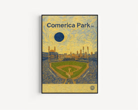 Comerica Park Poster, Tigers Poster, Minimalist, Helvetica, Mid-Century Modern, Baseball Art, Baseball Stadium Poster, Detroit Tigers Art