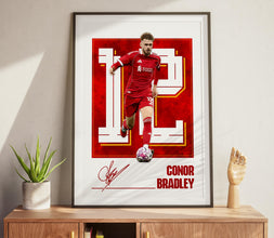 Conor Bradley Poster Football Poster, Liverpool Soccer Gift For Fans 4392451869