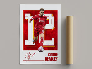 Conor Bradley Poster Football Poster, Liverpool Soccer Gift For Fans 4392451869