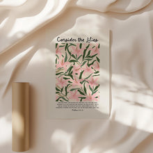 Consider The Lilies Poster Modern Christian Bible Verse Wall Art 1882070417