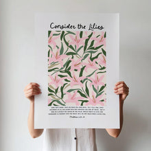 Consider The Lilies Poster Modern Christian Bible Verse Wall Art 1882070417