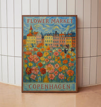 Copenhagen Flower Market Poster, Wall Decor, Denmark Floral Illustration, Botanical Gallery Wall Art, Gift For Friend, Travel Poster, Modern
