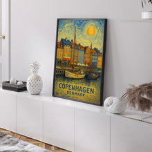 Copenhagen Poster Print, Copenhagen Travel Poster, Copenhagen Van Gogh Style Wall Art, Copenhagen, Denmark