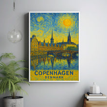 Copenhagen Poster Print, Copenhagen Travel Poster, Copenhagen Van Gogh Style Wall Art, Copenhagen, Denmark