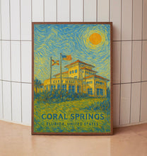 Coral Springs Poster Print, Coral Springs Travel Poster, Coral Springs Van Gogh Style Wall Art, Coral Springs, Florida, United States