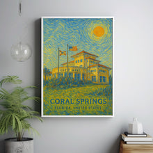 Coral Springs Poster Print, Coral Springs Travel Poster, Coral Springs Van Gogh Style Wall Art, Coral Springs, Florida, United States