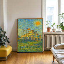 Coral Springs Poster Print, Coral Springs Travel Poster, Coral Springs Van Gogh Style Wall Art, Coral Springs, Florida, United States
