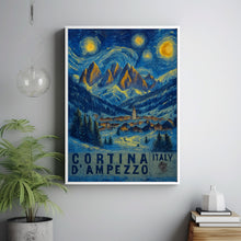 Cortina D_Ampezzo Travel Poster - Italy Wall Art Print, Skiing Illustration Artwork, Home & Office decor, Gift idea, Dolomites Travel print