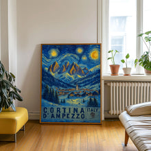 Cortina D_Ampezzo Travel Poster - Italy Wall Art Print, Skiing Illustration Artwork, Home & Office decor, Gift idea, Dolomites Travel print