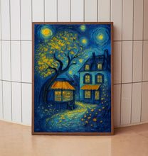 Cosy Autumnal Small Town Henri Matisse Print, Henri Matisse Style Fauvism Painting Poster, Coffee Shop, Cosy Whimsical Nature Scenery Art