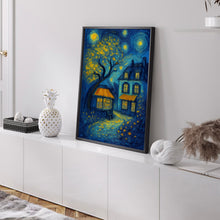Cosy Autumnal Small Town Henri Matisse Print, Henri Matisse Style Fauvism Painting Poster, Coffee Shop, Cosy Whimsical Nature Scenery Art