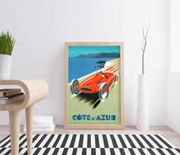 Cote D' Azur Vintage Travel Poster French Riviera Art (Digital Download) 788962007