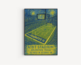 Cowboys NFL  AT&T Stadium Black and White  Poster