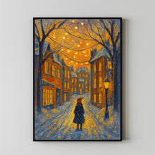 Cozy Winter Wall Art Cute Christmas Art Cityscape Winter Art Neutral Winter Decor Christmas Decor