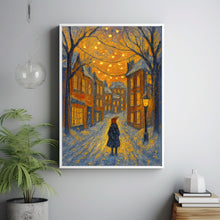 Cozy Winter Wall Art Cute Christmas Art Cityscape Winter Art Neutral Winter Decor Christmas Decor