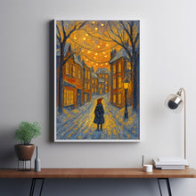 Cozy Winter Wall Art Cute Christmas Art Cityscape Winter Art Neutral Winter Decor Christmas Decor
