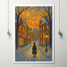 Cozy Winter Wall Art Cute Christmas Art Cityscape Winter Art Neutral Winter Decor Christmas Decor