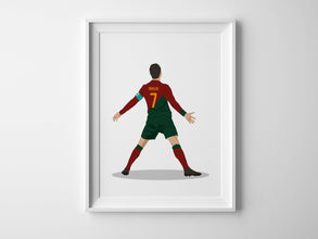 Cristiano Ronaldo Hand Drawn Poster, Football Illustration, Soccer Goat Ronaldo, Portuguese Footballer 1536172022
