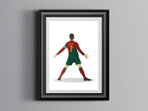 Cristiano Ronaldo Hand Drawn Poster, Football Illustration, Soccer Goat Ronaldo, Portuguese Footballer 1536172022