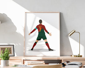 Cristiano Ronaldo Hand Drawn Poster, Football Illustration, Soccer Goat Ronaldo, Portuguese Footballer 1536172022