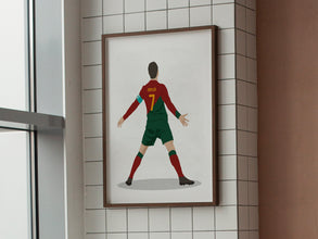 Cristiano Ronaldo Hand Drawn Poster, Football Illustration, Soccer Goat Ronaldo, Portuguese Footballer 1536172022