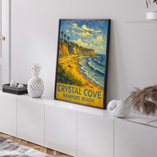Crystal Cove California Travel Print, Newport Beach Poster Print, Crystal Cove Newport Beach Wall Art, California Coast Wall Decor