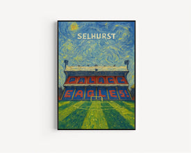 Crystal P Selhurst Stadium Illustration - Contemporary Art Print - FRAMED or UNFRAMED - Great Gift for Football Fans - Personalised Option
