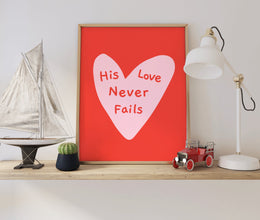 Cute Christian Wall Print, Faith Print, Jesus, Christian Poster, Christian Print, Digital Download, Wall Decor, Christian Gift, Red poster 1659640193