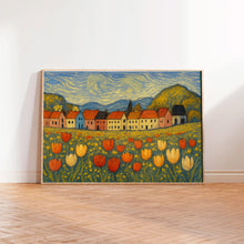Cute Spring Wall Art Spring Village Art Spring Farmhouse Decor Tulip Spring Town Canva