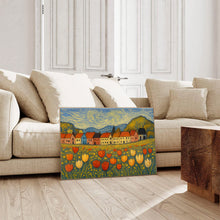 Cute Spring Wall Art Spring Village Art Spring Farmhouse Decor Tulip Spring Town Canva