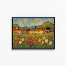 Cute Spring Wall Art Spring Village Art Spring Farmhouse Decor Tulip Spring Town Canva
