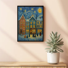 Cute Winter Town Wall Art Retro Winter Holiday Art Hello December Print, Christmas Farmhouse Decor, (2)